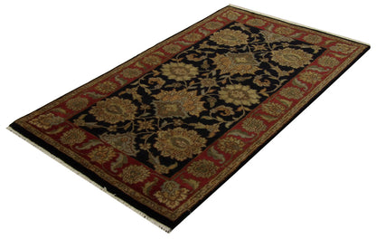 Close-up of wool pile, Black & Red rug