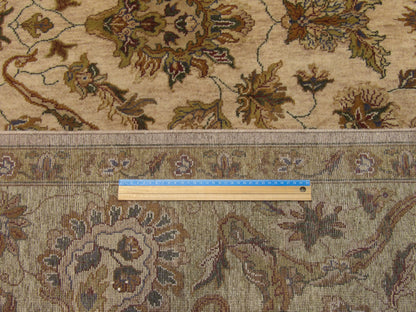 Green & Ivory Fine Kashan Tie Dye rug in room setting