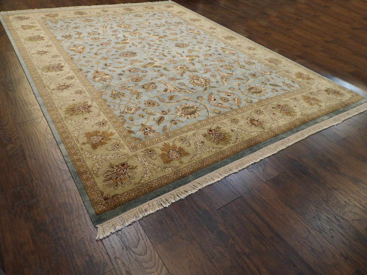 Full view of fine Kashan rug