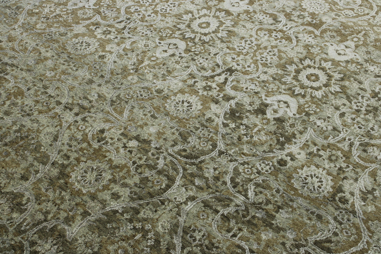 Transitional Abstract Broken Design rug corner detail