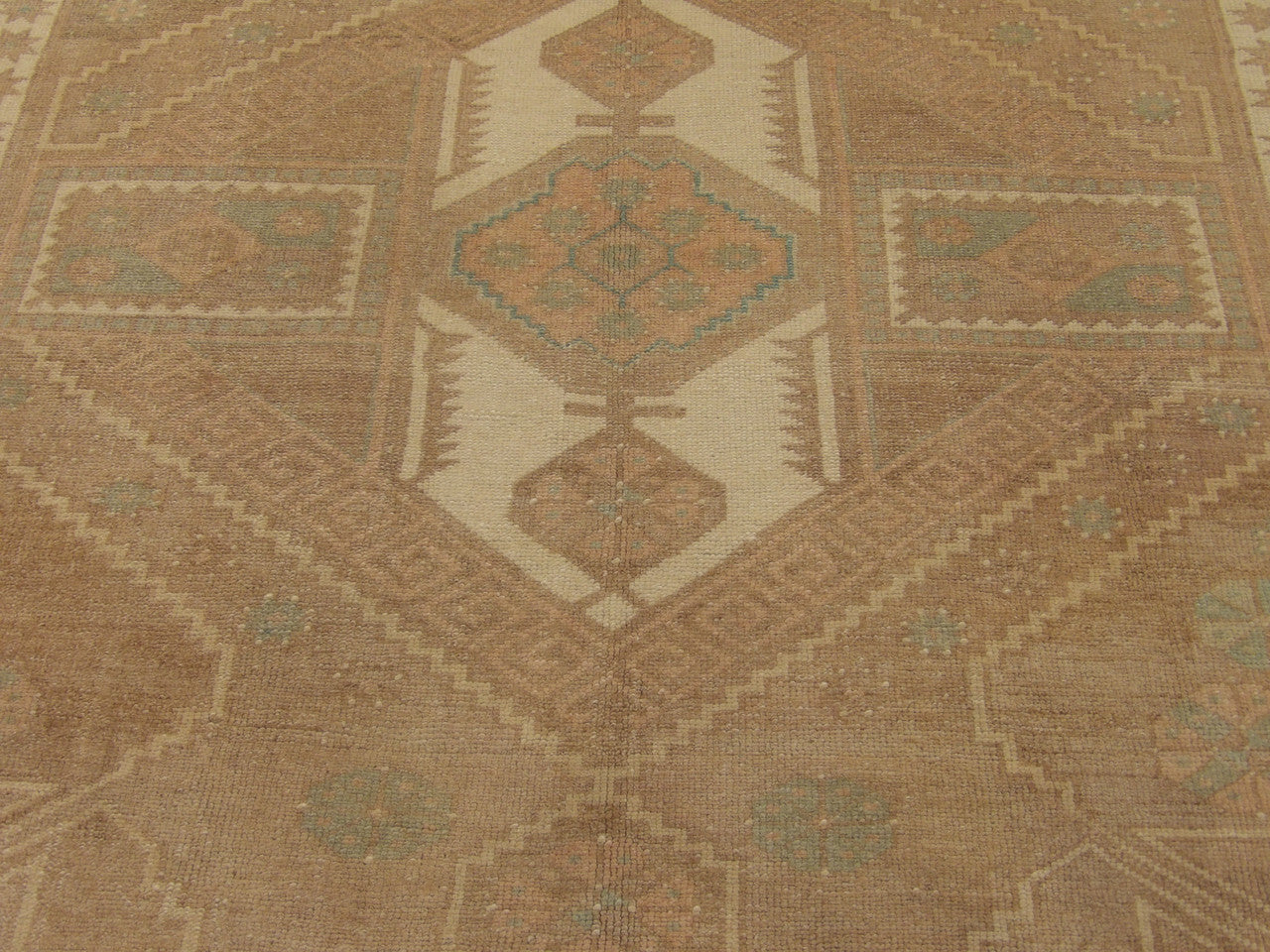 Back of Anatolian Vintage Oushak hand-knotted rug