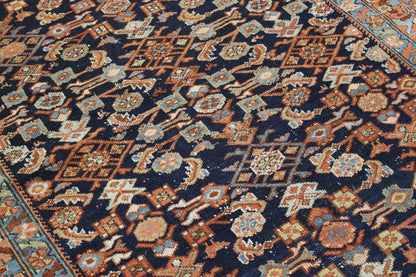 Close-up of wool pile, Blue & Red rug