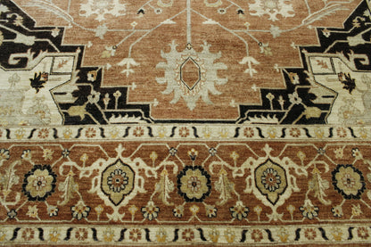Close-up of wool pile, Brown & Pink rug