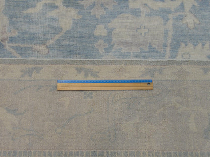 Blue & Gray Fine Oushak Wash Natural Dye rug in room setting