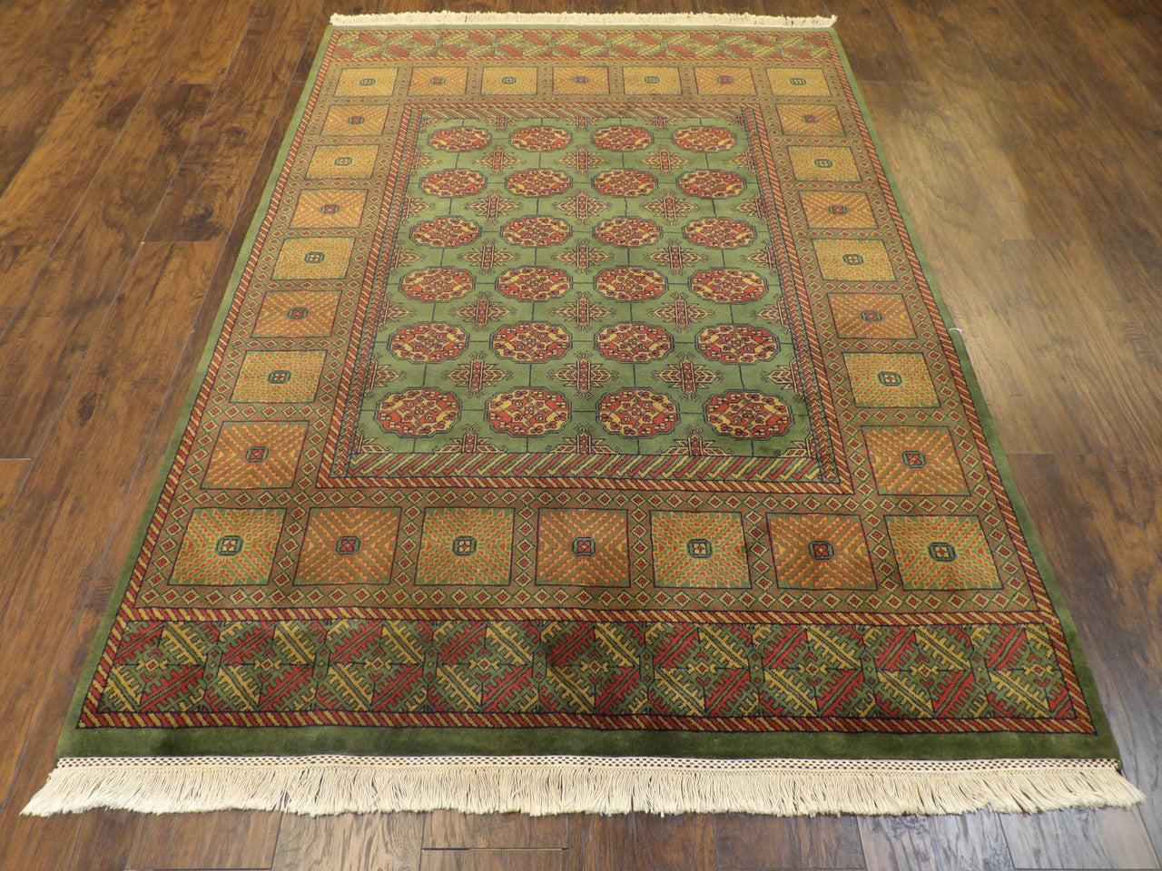 Tribal Bokhara Elephant Print rug corner detail