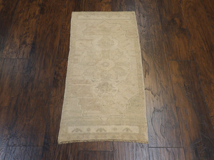 Close-up of fine knotting on antique Yastik rug