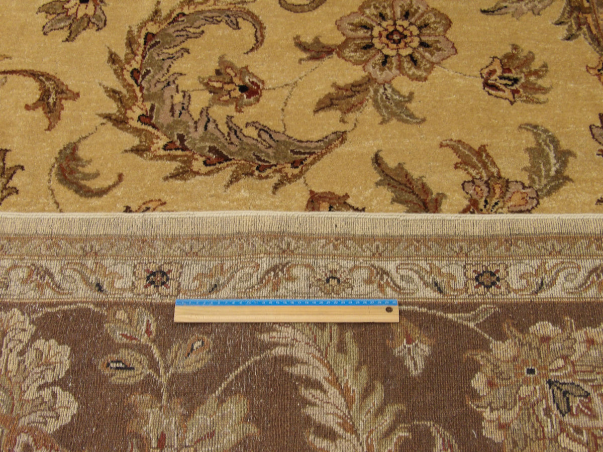 Full room view of oversized Agra Ziegler hand-knotted rug