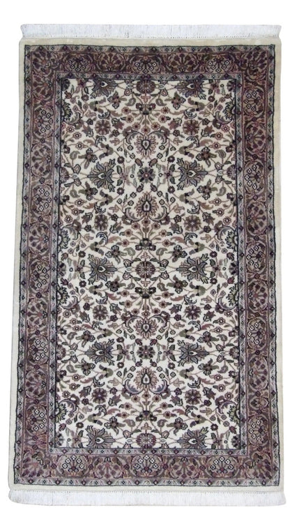 Persian Kashan hand-knotted wool rug in Brown & Beige, full view