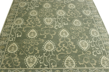 Green & Gray Tribal Ikat rug in room setting