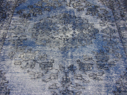 Back of Over Dye Vintage Persian Kerman Design hand-knotted rug