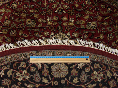 Persian Tabriz round rug in room setting