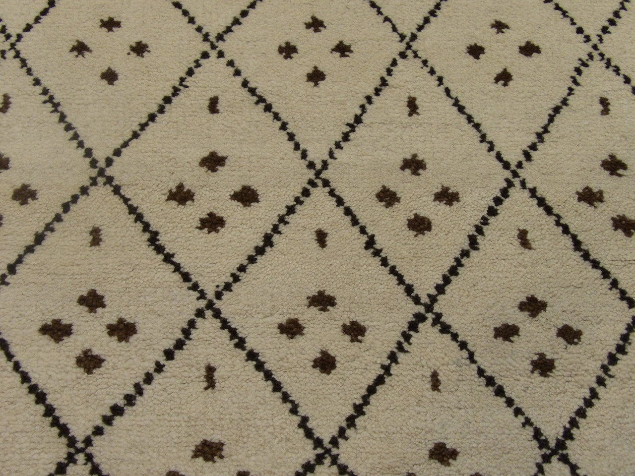Back of Moroccan hand-knotted rug