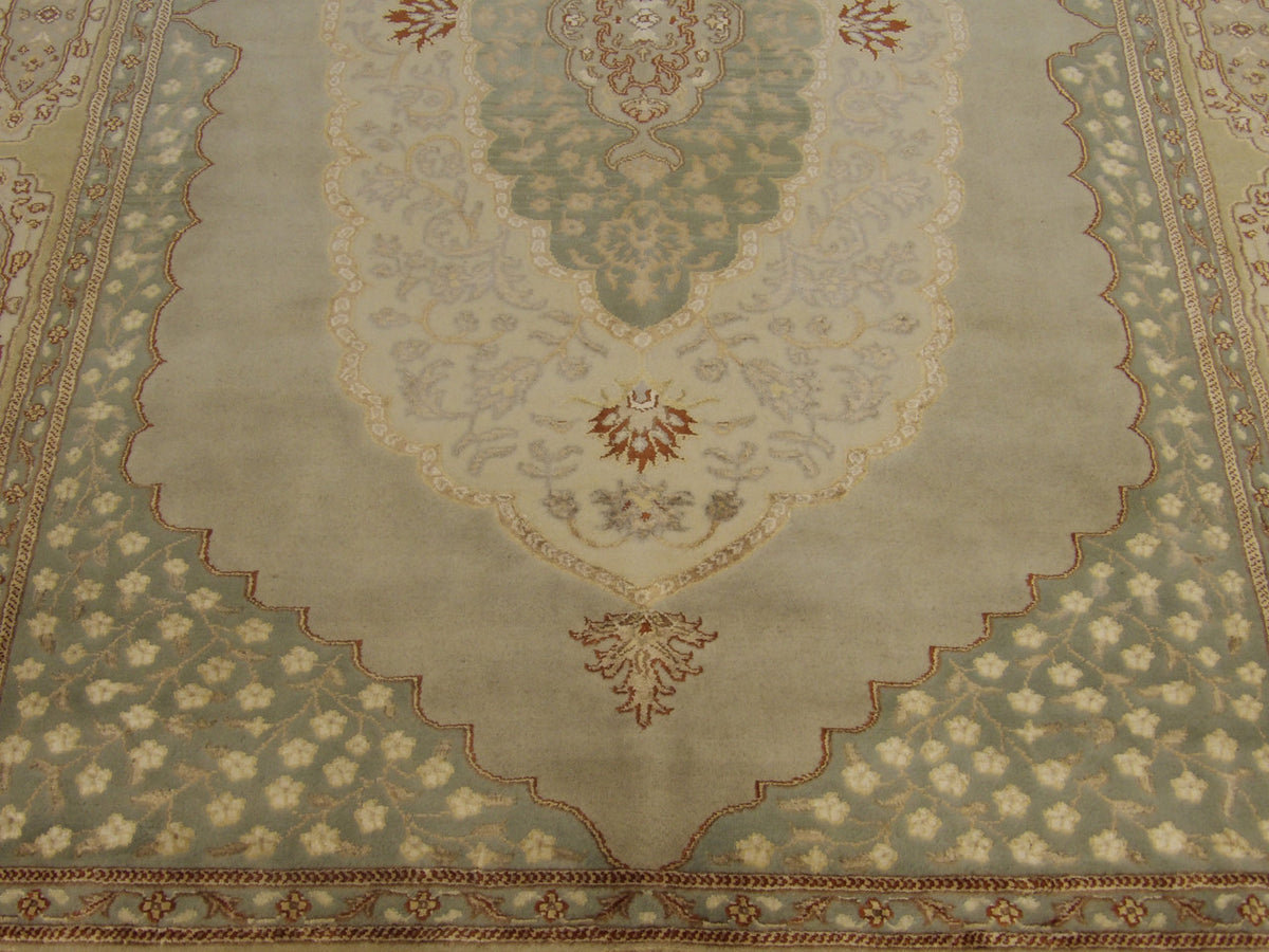 Fine Persian Haji Jalili Tabriz rug border detail