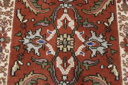 Tribal Heriz rug corner detail