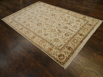 Full view of Persian silky Kashan rug