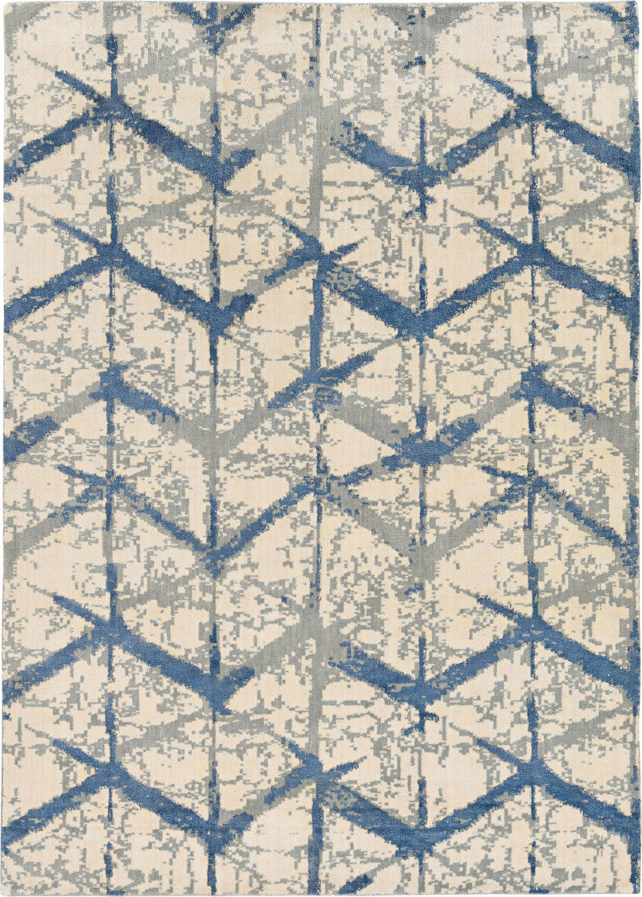 CONTEMPORARY HAND WOVEN RUG WOOL  -  WRU508MARINE