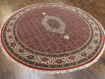 Full view of Persian Mir Bidjar round rug