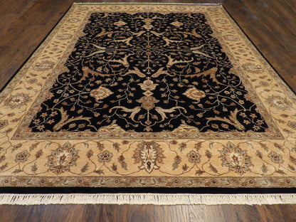Ziegler Oushak / Peshawar hand-knotted wool rug in Black, 9'1" x 12'0", SKU w272