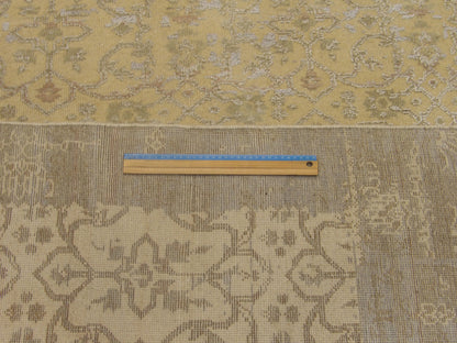 Beige & Purple Transitional Vintage Erase Design rug in room setting