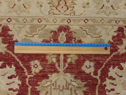 Beige & Red Agra Ziegler rug in room setting