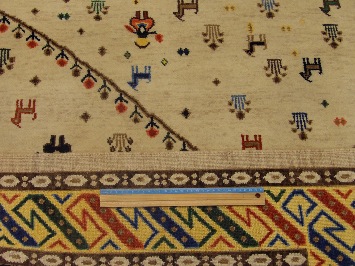 Full room view of fine tribal Khorasan hand-knotted rug