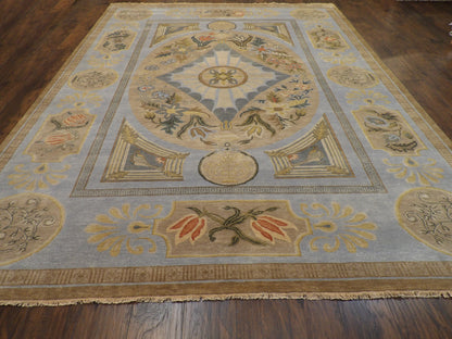 European Abusson 9'0"x12'0" Hand-knotted Rug -w11224
