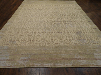 Transitional Vintage Oushak 9'0"x12'0" Hand-knotted Rug -w281