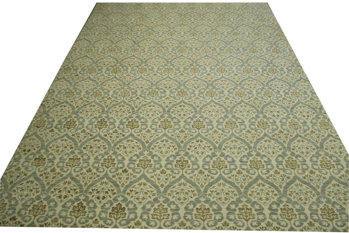 Back of Tribal Ikat hand-knotted rug