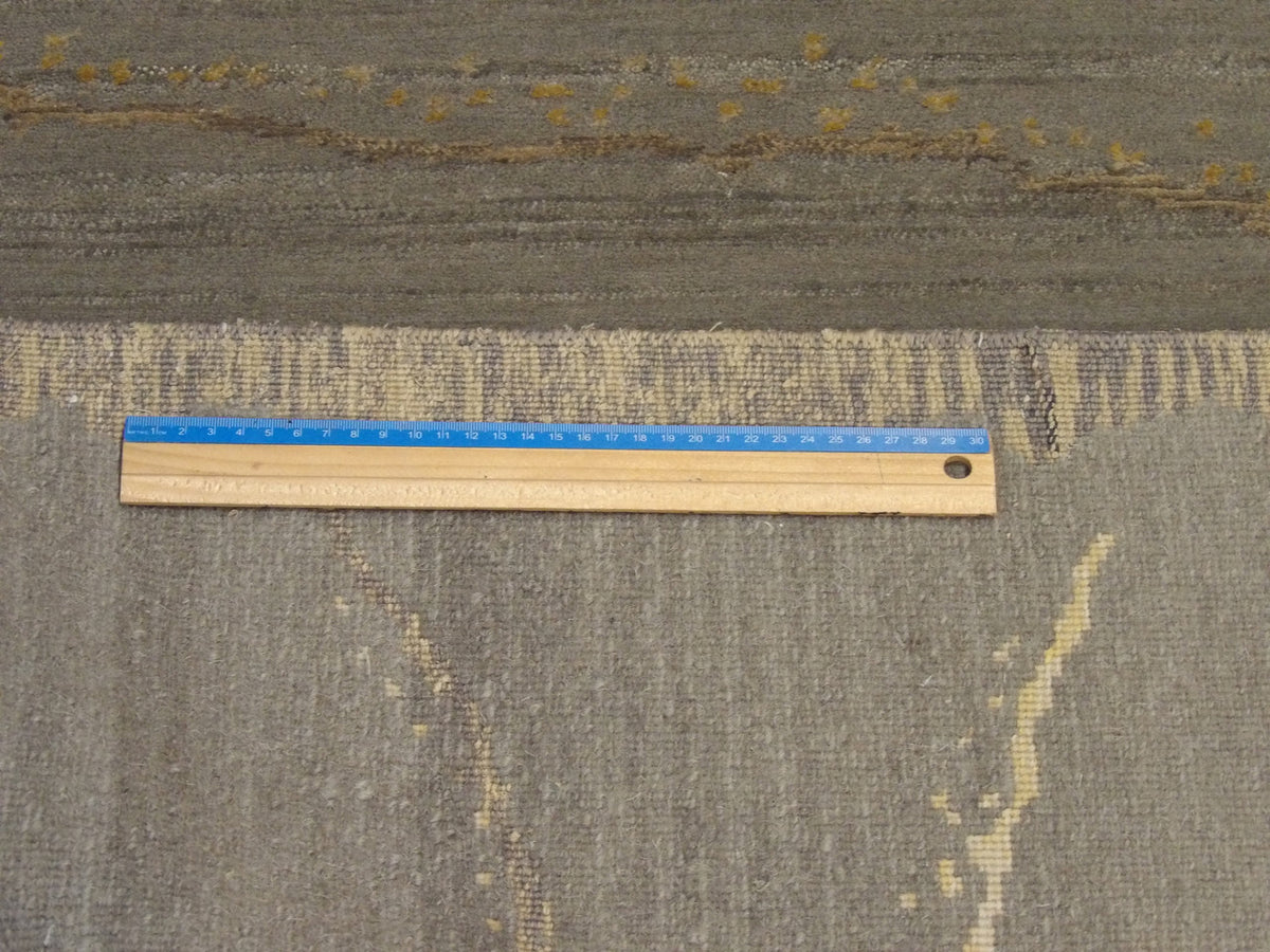 Gold & Green Modern rug in room setting
