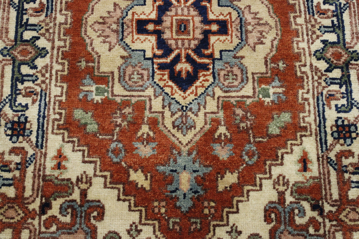 Full view of Tribal Heriz rug