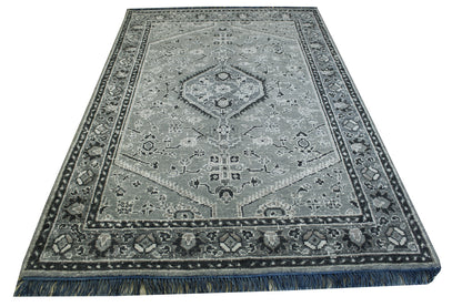 Tribal Heriz Design rug corner detail