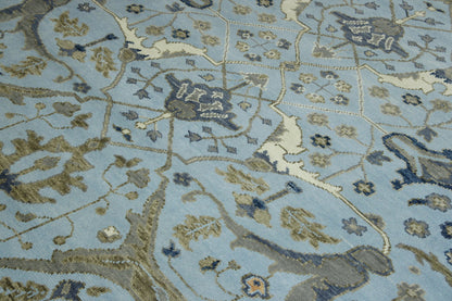 Back of Oushak Ziegler hand-knotted rug