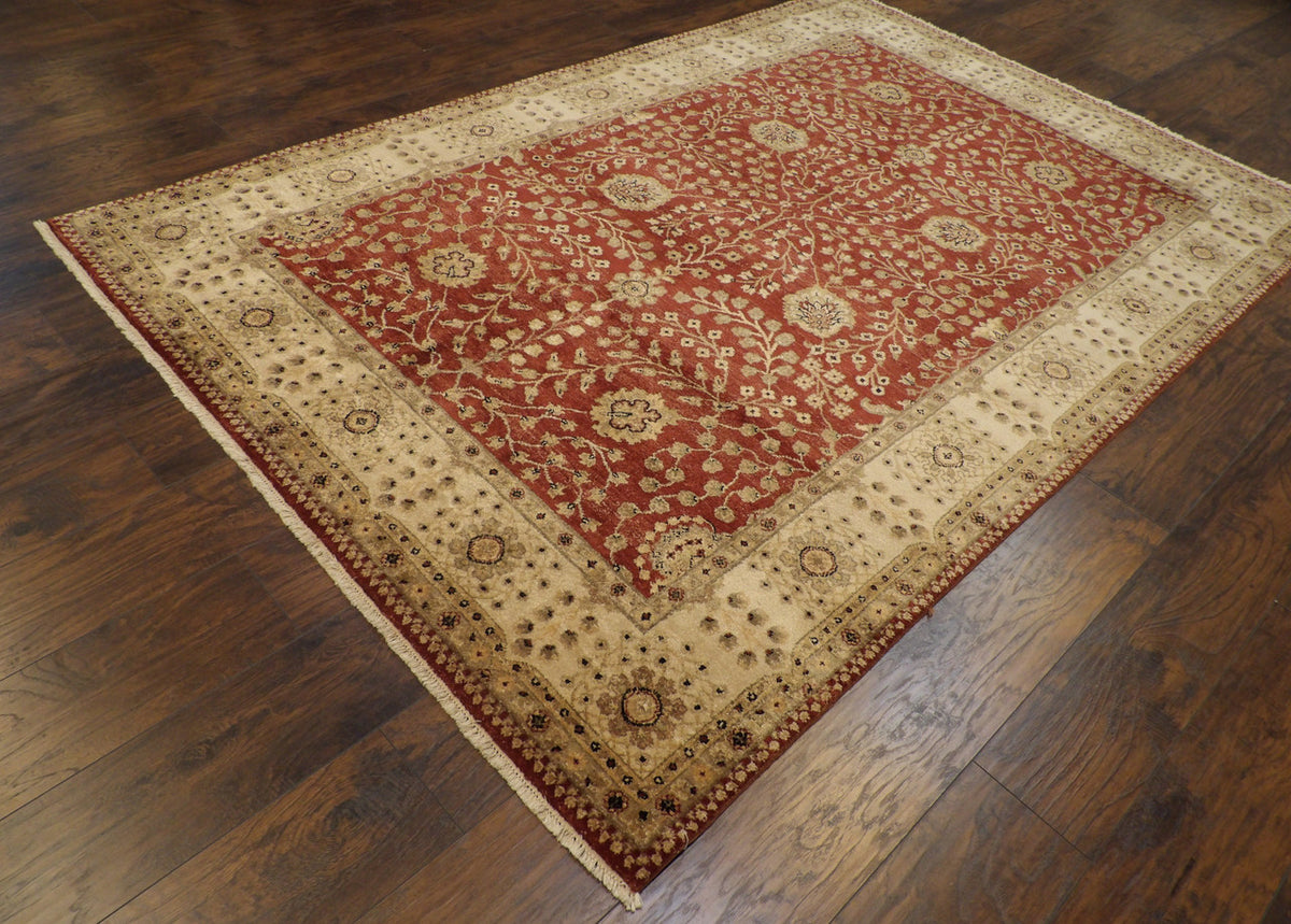 Chobie Antique hand-knotted wool/silk rug in Blue, 6'0" x 9'0", SKU W916