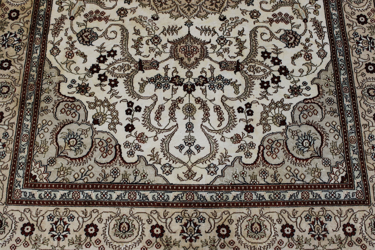 Back of Traditional Sino Chinese Tabriz hand-knotted rug