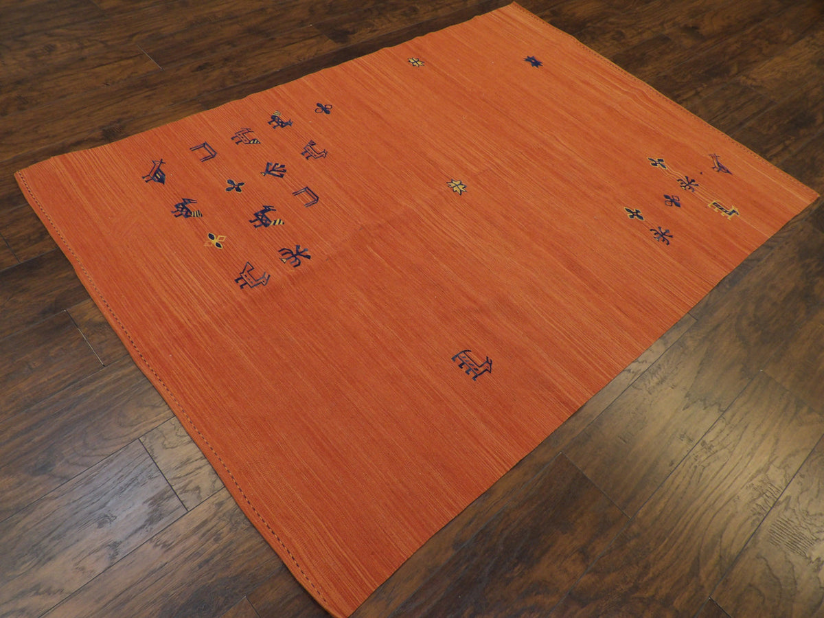 Full view of tribal kilim rug