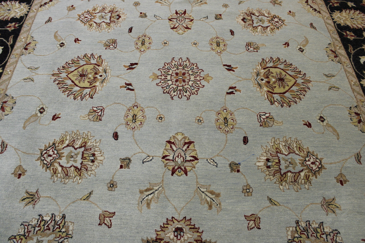 Close-up of wool pile, Black & Blue rug