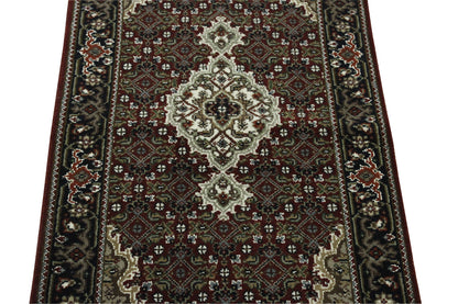 Back of Traditional Indo Mahi Tabriz hand-knotted rug