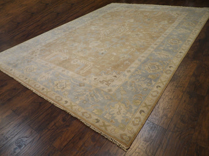 Blue & Brown Turk Oushak Natural Dye rug in room setting