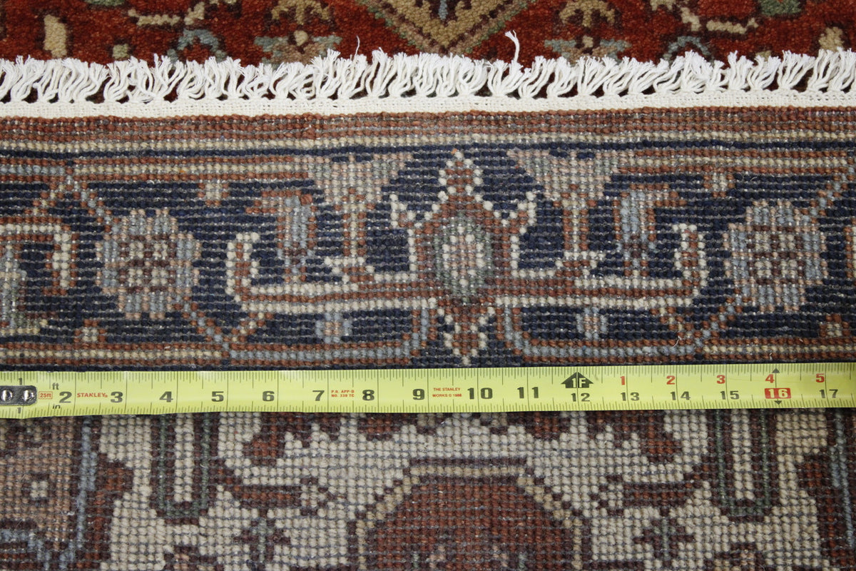 Back of Tribal Heriz hand-knotted rug