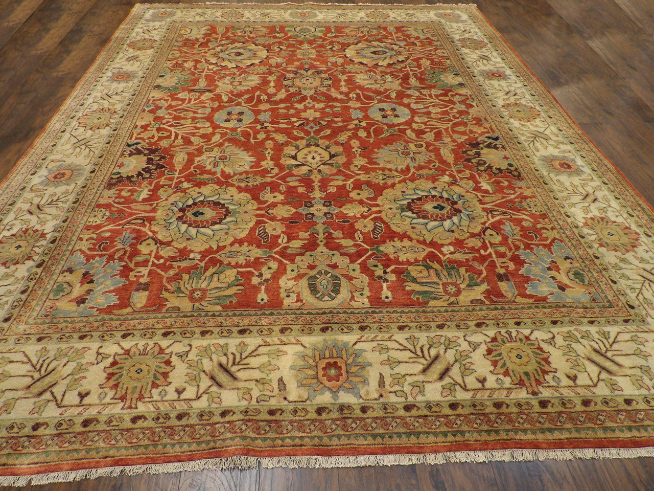 Fine Persian Sherapi rug corner detail