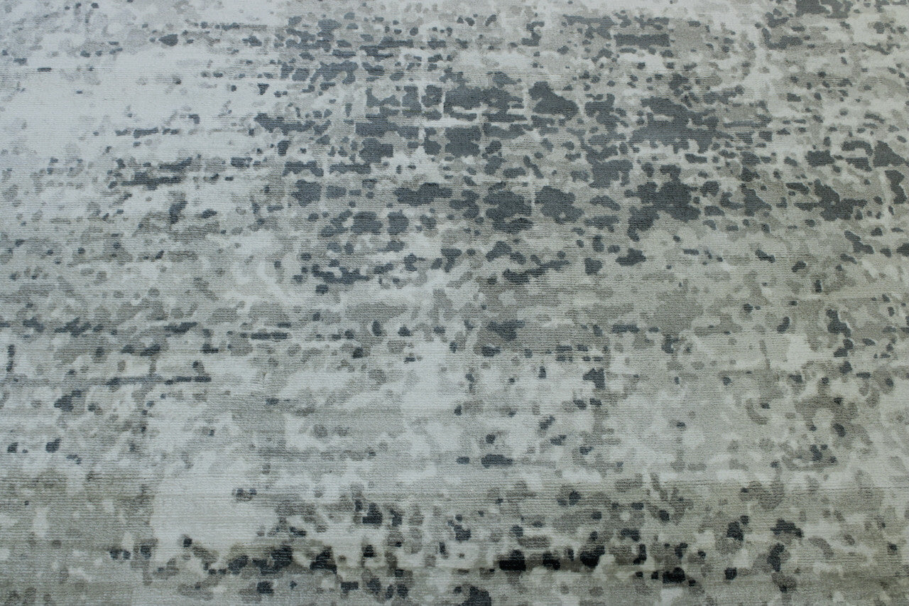 Close-up of silk pile, Blue & White rug