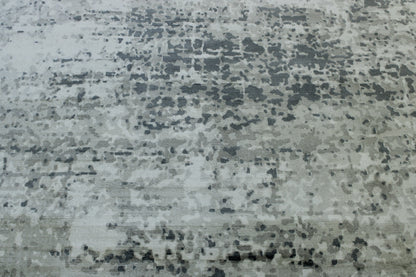 Close-up of silk pile, Blue & White rug
