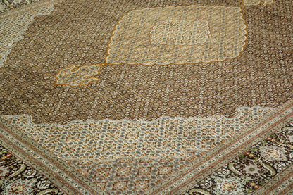 Back of Traditional Mahi Tabriz hand-knotted rug