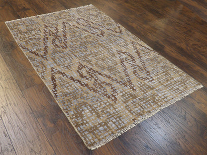 Full view of Transitional Ikat Design Natural Dye rug