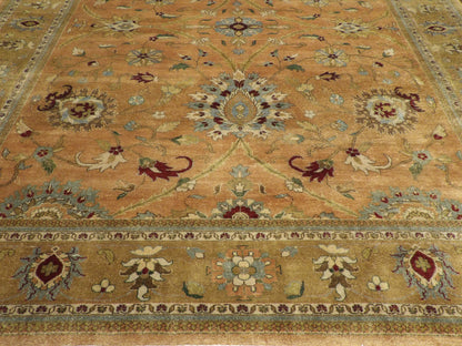 Persian Ziegler rug border detail, beige and orange