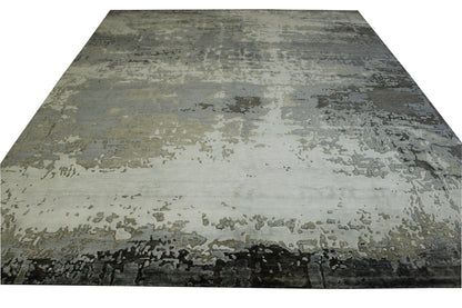 Close-up of wool pile, Blue & Gray rug