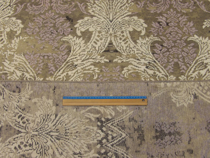 Gray & Purple Transitional Abstract Oxidized Design rug in room setting