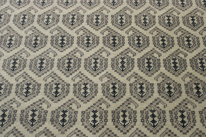 Oushak Kerman Design rug border detail