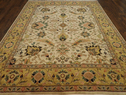 Close-up of wool pile, Gold & Beige rug