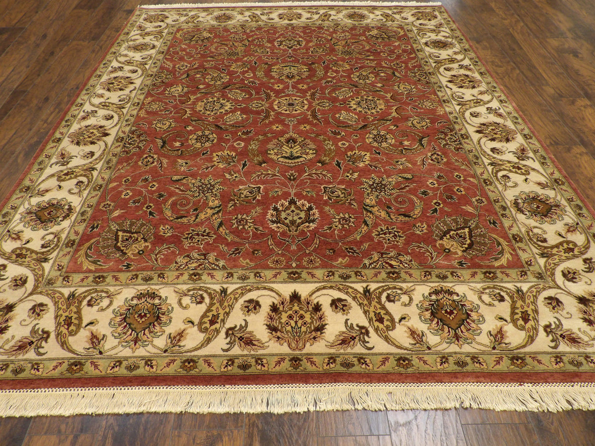 Close-up of wool pile, Brown & Beige rug